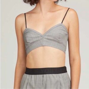 Dorothee Schumacher Houndstooth Gray Bralette New Without Tag Retails $4…